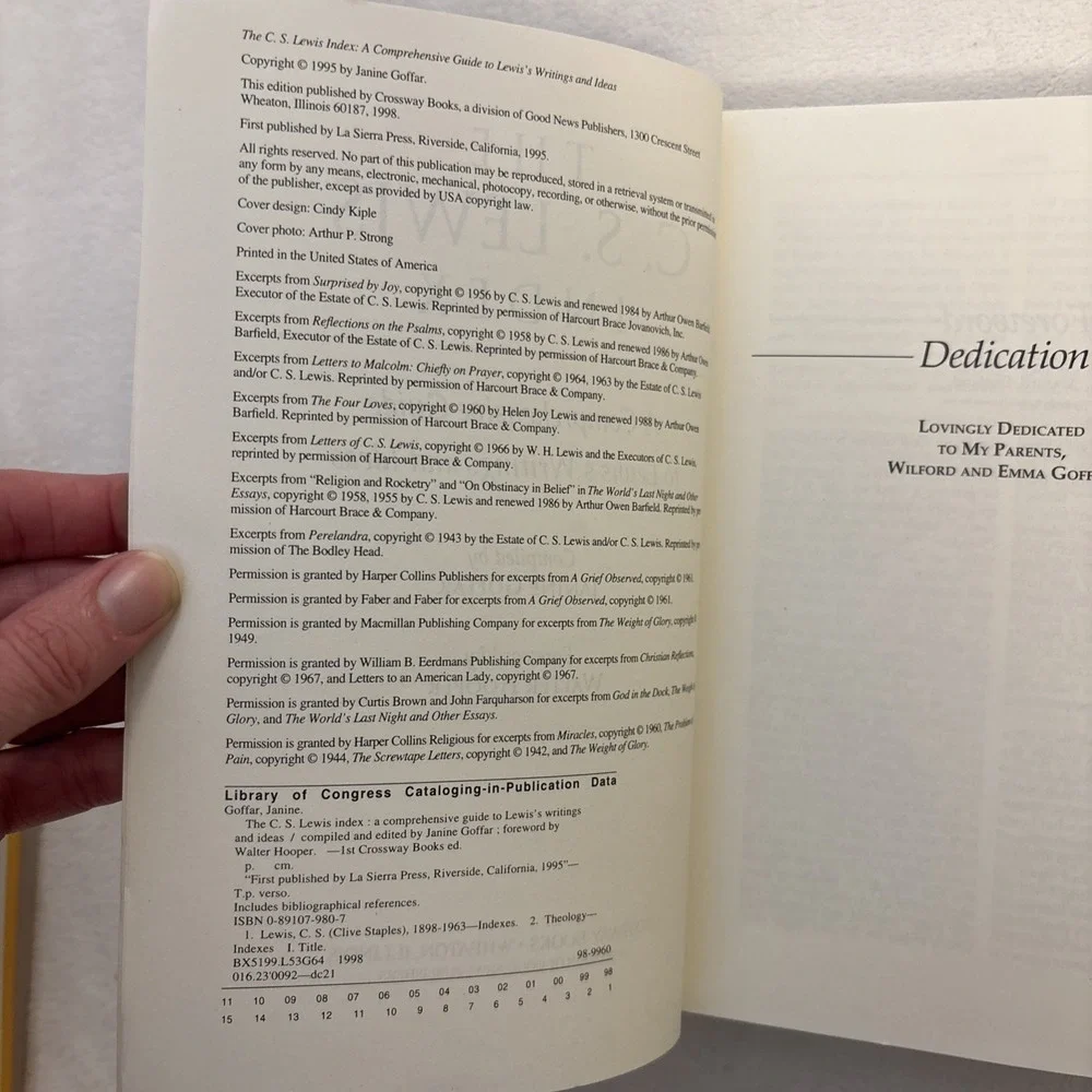 C. S. Lewis Index : A Comprehensive‎ Guide to Lewis' Writings and Ideas